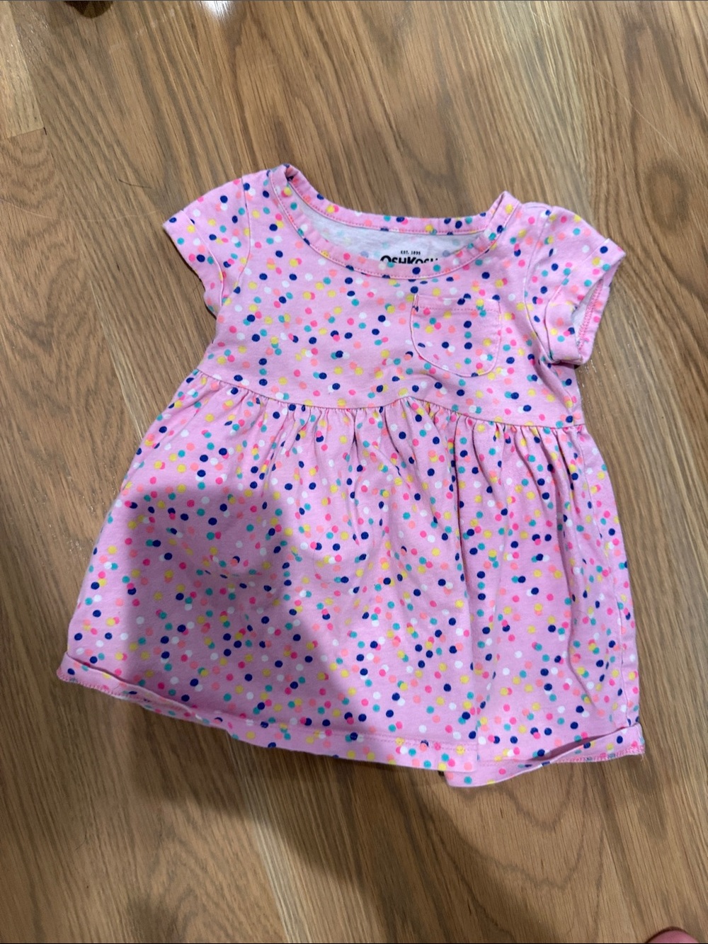 OshKosh B'gosh Pink Dress with Multicolor Polka Dots 9M
